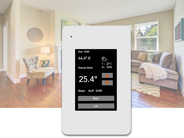 Programmable Standard Thermostat, Color Touch Screen Wifi Enabled